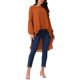 thumbnail image 2 of INSPIRE CHIC Blusas asimétricas de gasa casuales elegantes de Halloween para mujer con mangas largas de linterna y cuello redondo S Caramelo, 2 of 5