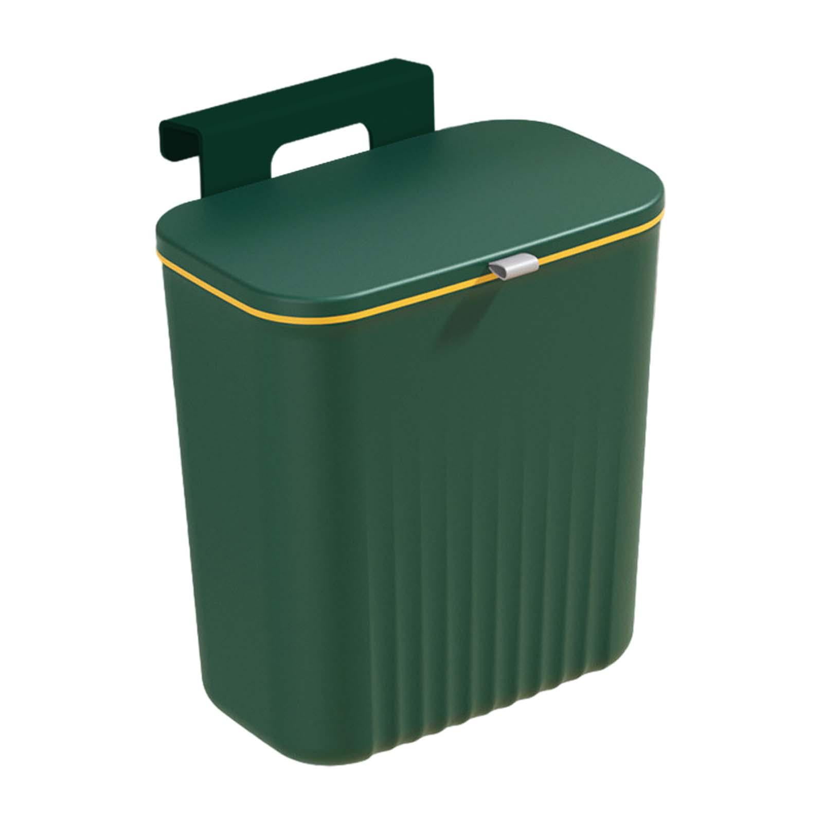 Bothyi - Cubo De Basura Colgante Para Cocina Con Tapa, Cubo De Basura Para Baño, Dormitorio, Hogar, Verde