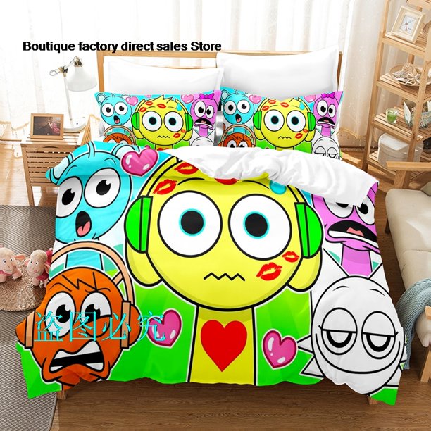 Sprunki Bedding Set Single Twin Full Queen King Size Bed Set Adult Kid Bedroom Duvetcover Sets Sprunki parure de lit BedBed Sheets