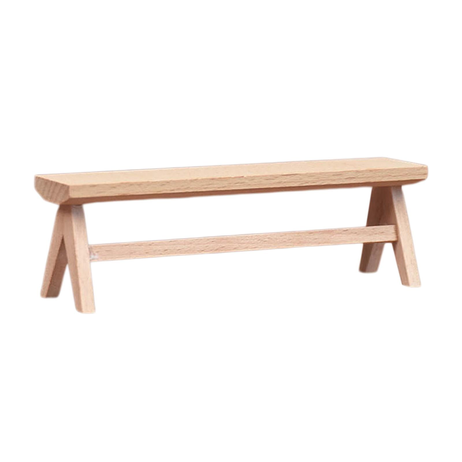 Bothyi - Accesorios Para Casa De Muñecas Mini Silla De Madera Para La Escena De La Vida Micro Paisaje Decoración Banco Largo