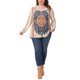 thumbnail image 2 of Agnes Orinda Blusa de Talla Grande para Mujer con Escote en V y Mangas Largas, Estampado Bohemio de Cachemira, Blusa Plisada, Camiseta Túnica Casual Elegante 1X Albaricoque, 2 of 6