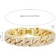 thumbnail image 2 of Pulsera de hip hop para hombre, estilo moderno, con eslabones cubanos de Miami, chapada en oro y plata, con brillantes diamantes de imitación, joyería imprescindible para rapero, 2 of 7