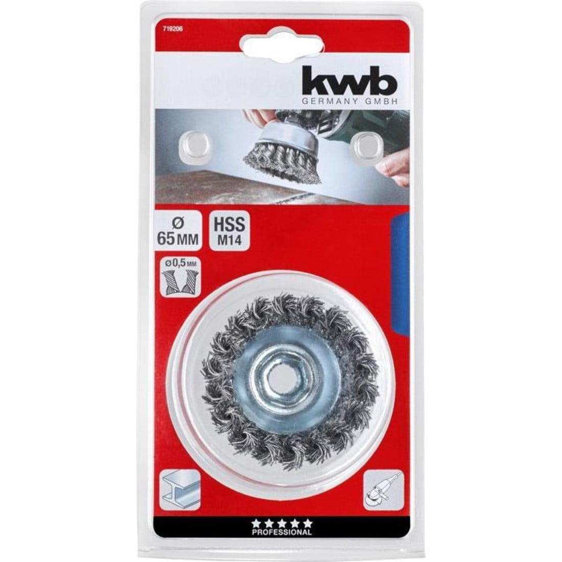 Kwb - Grata / Cepillo Copa De Alambre Trenzado 65mm