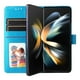 thumbnail image 4 of Funda tipo cartera FOXDOCK para Samsung Galaxy Z Fold 4 , diseño girasol en relieve, cuero PU, cierre magnético, soporte y tarjetero, 4 of 5