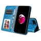 thumbnail image 2 of Funda tipo cartera FOXDOCK para iPhone SE 2020 , diseño girasol en relieve, cuero PU, cierre magnético, soporte y tarjetero, 2 of 5