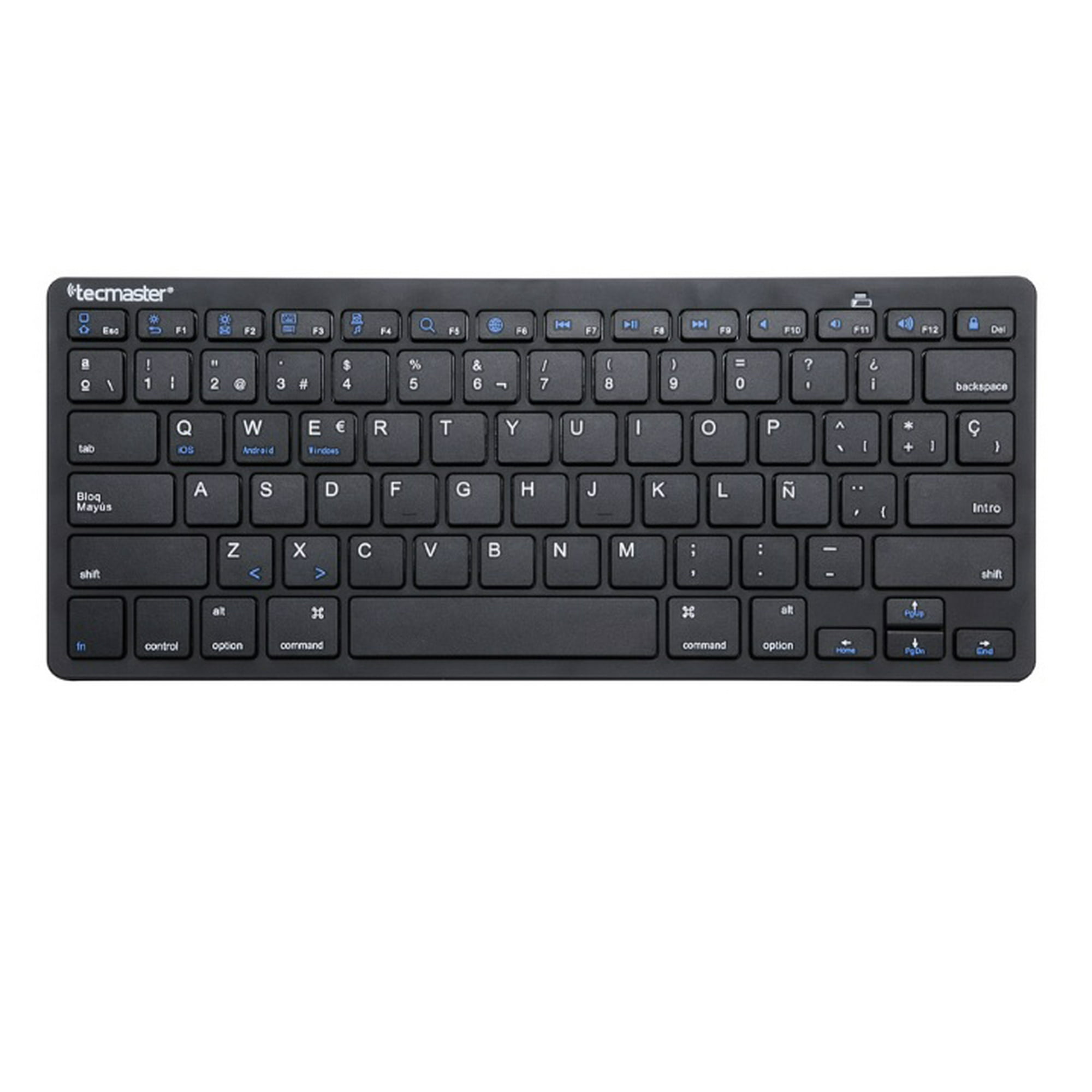 Tecmaster - Mini Teclado Bluetooth Inalámbrico Negro
