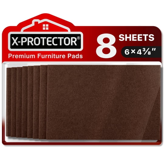 Protectores De Fieltro Para Muebles X-protector, 8 Piezas, 15 X 11 Cm, Color Café