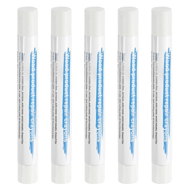 Uxcell 5pcs Palitos de Relleno de Madera Cera de Madera para Reparación de Muebles Crayones para Arañazos Grietas Agujeros Mesa Piso de Madera, Blanco Puro