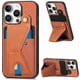 thumbnail image 1 of Funda Resistente para iPhone 16 Pro Max con Tarjetero y Soporte, Diseño Magnético Marrón, 1 of 5