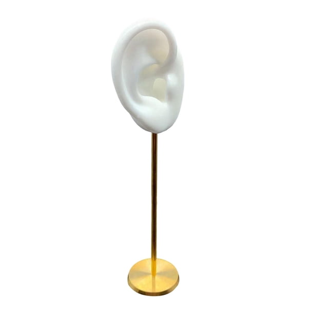 Soporte duradero para exhibición de pendientes, soporte para modelo de oreja, escaparate de silicona suave estable, organizador de pendientes para dec , Blanco Derecha, Altura 17cm