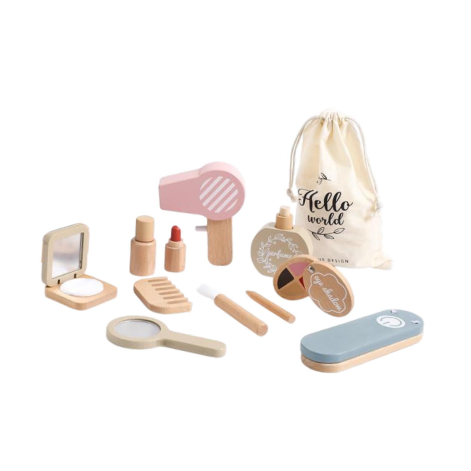 Bothyi - Juego De Maquillaje De Madera, Peine Para El Cabello, Tocador, Juguete Para Niños Pequeños