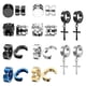 thumbnail image 1 of 10 pares de pendientes magnéticos de acero inoxidable con circonitas, sin perforaciones, para hombre. Material duradero., 1 of 5