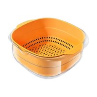Magideal - Colador Tazón Coladores Cestas De Drenaje De Verduras Cesta De Lavado De Verduras Multifunción Cesta De Lavado De Limpieza Para Alimentos Limpieza De Amarillo