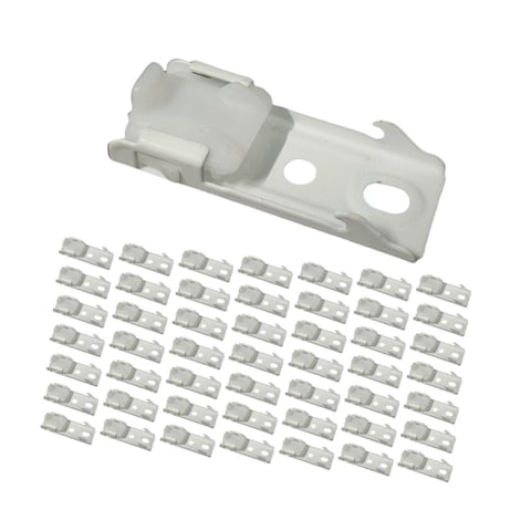 Magideal - 50 Piezas Soporte Cortina Montaje Soporte Rieles Techo Soporte Rieles Pared Accesorios Instalación Silenciosa Hierro Sólido Adecuado Para Decoración Blanco