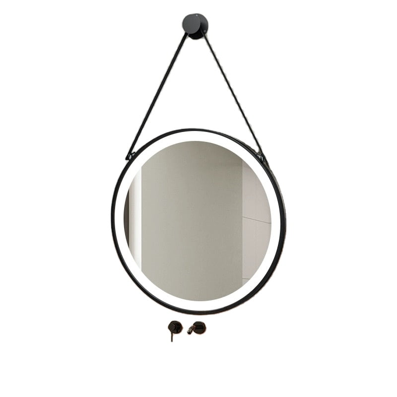 Genérico - Espejo Circular Con Correa Y Led