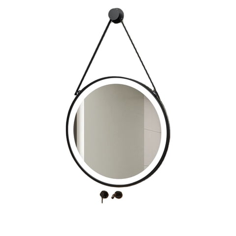 Genérico - Espejo Circular Con Correa Y Led