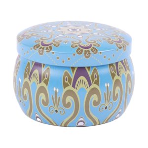 Homewell - Vela Caja Metal Celeste 5*7Cm