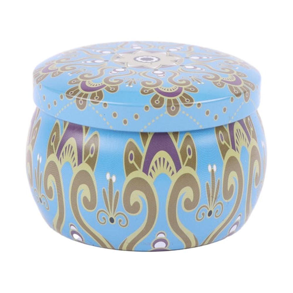 Homewell - Vela Caja Metal Celeste 5*7Cm