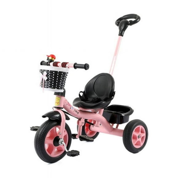 Triciclo Bicicleta 2 en 1 Metálico para Niños Rosado