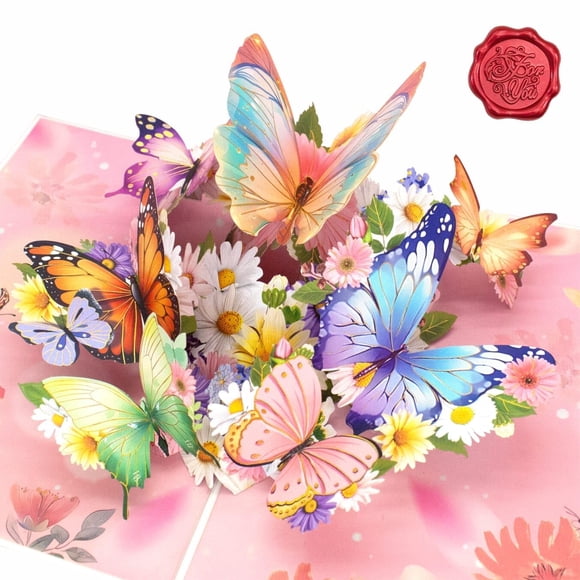 Tarjeta de Felicitación FUDE LUO 14,5 cm 3D Mariposa Pop‑Up
