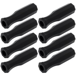 Magideal - 8 Empuñaduras De De Futbolín Manijas De De Fútbol Varillas De Futbolín De 5/8 Pulgadas Manijas De Repuesto Negras Manijas Octogonales