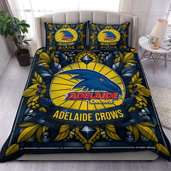 Adelaide Crows AFL Bedding Set Doona Duvet Cover Kid Men Gift Double 3-Piece Bedding Set