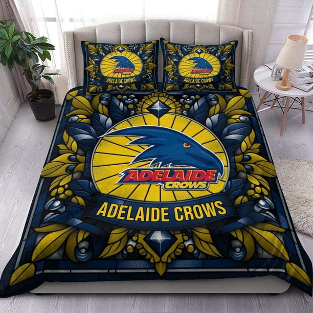 Adelaide Crows AFL Bedding Set Doona Duvet Cover Kid Men Gift Double 3-Piece Bedding Set