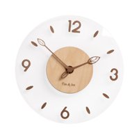 Magideal - Reloj De Pared Minimalista Acrílico Madera Redondo Silencioso Precisión Decorativo Moderno Diseño Geométrico Para Sala Dormitorio Cocina Baño Oficina Regalo 14 Pulgadas