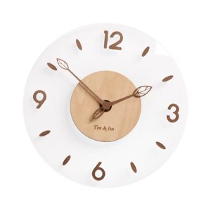 Magideal - Reloj De Pared Minimalista Acrílico Madera Redondo Silencioso Precisión Decorativo Moderno Diseño Geométrico Para Sala Dormitorio Cocina Baño Oficina Regalo 14 Pulgadas