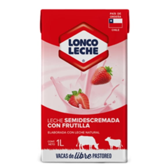 Leche Semidescremada Frutilla, 1 L