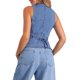 thumbnail image 3 of INSPIRE CHIC Chaleco de Mezclilla para Mujer con Botones Sin Mangas Chaleco de Jean Azul Claro M, 3 of 6