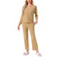 thumbnail image 1 of Conjuntos de pijama para mujeres con botones, manga larga, cuello en V, ropa de descanso, pantalones con cintura elástica, 2 piezas con bolsillos XS Amarillo, 1 of 6