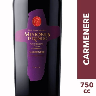 Vino Tinto Gran Reserva Cuvée Carmenere 14° Botella 750 Ml Misiones De Rengo