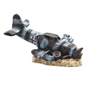 Ioensy - Mini Simulación De Decoración De Acuario Con Restos De Avión Para Caja De Reptiles