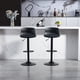 thumbnail image 2 of Bar Stools Set of 2 – Modern PU Leather Counter Height Barstools with Back, Height Adjustable Swivel Kitchen Island Chairs, Armless, Large Base-Black, 2 of 3