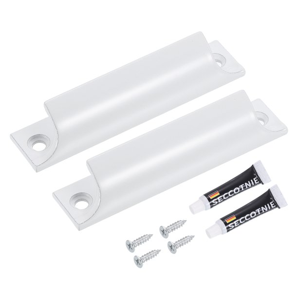 2Pack Tiradores de Cajón de 3.5 pulgadas con Tornillo Montado y Pegamento para Armario, Blanco