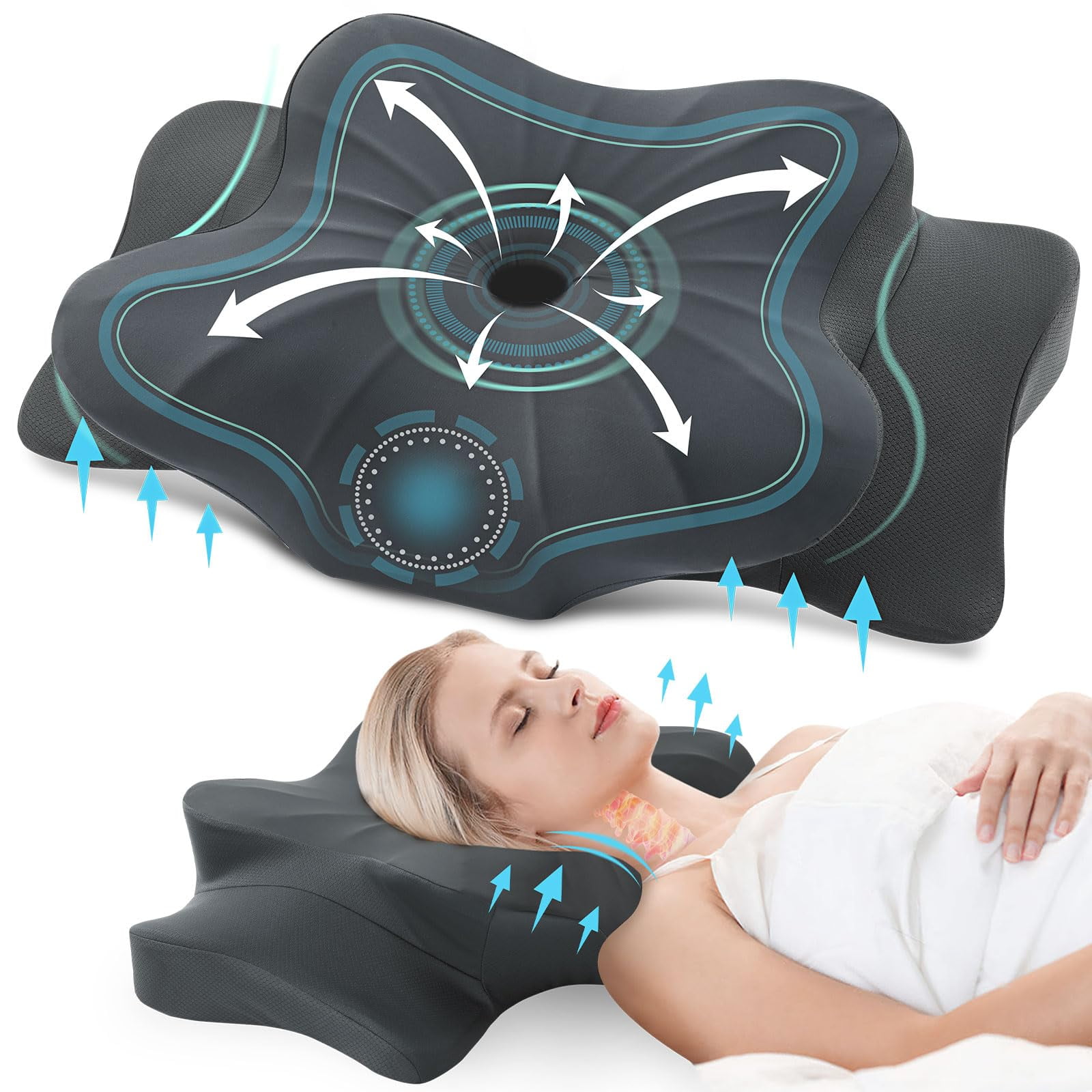 Almohada Cervical Donama Contour, Espuma Viscoelástica, Soporte Para Cuello