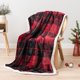 thumbnail image 4 of Manta PAVILIA Red Plaid Sherpa 50x60 para sofá, 4 of 8