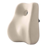 Ioensy - Almohada De Apoyo Lumbar Portátil, Compacta Y Suave De Espuma Viscoelástica Para El Sofá De La Oficina En Casa, Color Beige