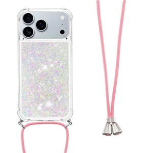 Funda Foxdock Para Iphone 17 Pro Con Cuerda Ajustable, Brillo Líquido, Protección Antigolpes Y Lente – Ideal Para Regalo