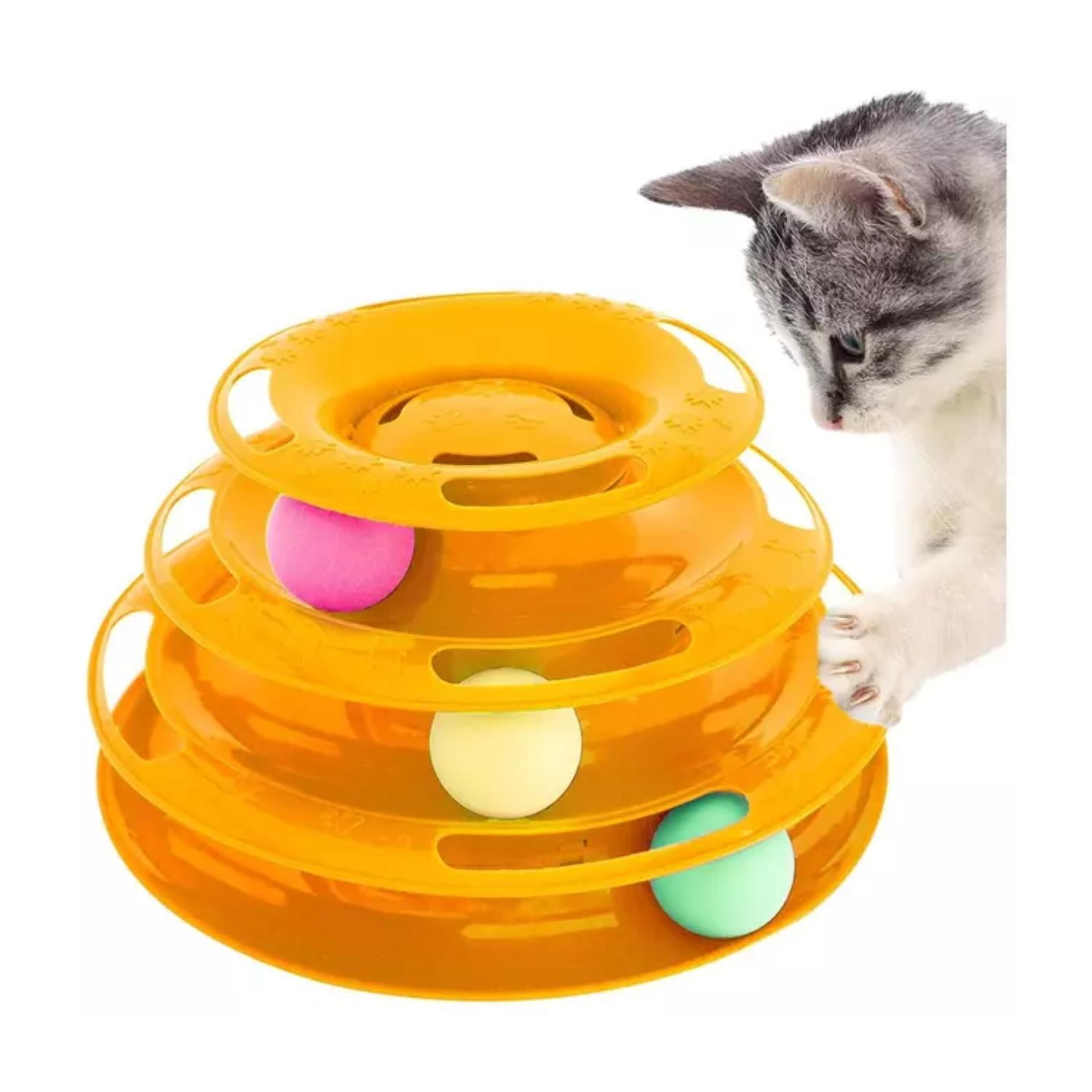 Total E-commerce - Juguete Interactivo 3 Niveles Con Pelotas Para Gato Mascotas