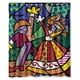 thumbnail image 1 of Cortina de ducha Romero Britto, juego de cortinas de baño con ganchos, tamaño 60 x 72 pulgadas, 1 of 3