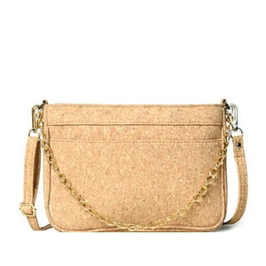 Cartera Sharo Natural Cork Pequeña Y Bandolera Compacta