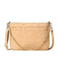 Cartera Sharo Natural Cork Pequeña Y Bandolera Compacta