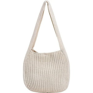 Veat00L - Bolsas De Hombro Para Mujer, Bolsa De Ganchillo Grande, Bolsa De Punto Para La Escuela, Bonita Bolsa De Playa