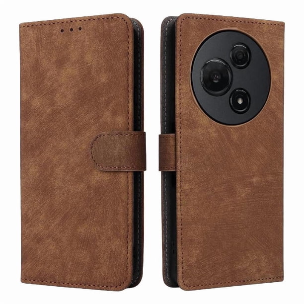 Funda Billetera para TCL 60 NXTpaper con Soporte - Cartera de Cuero con Ranuras Marrón