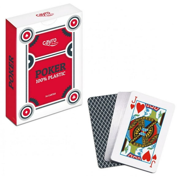 Baraja cartas póker 100% plástico (ROJO) rojo