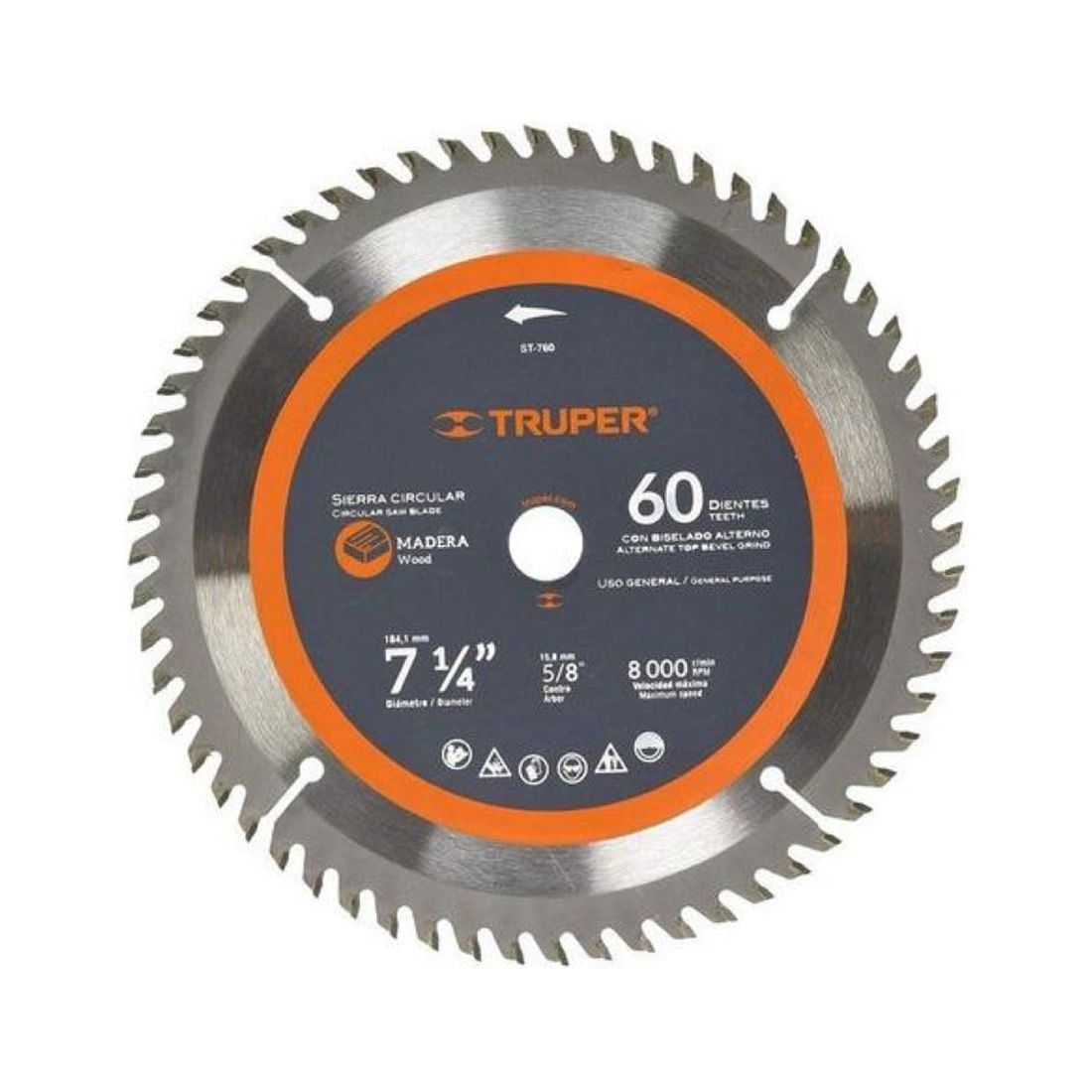 Truper - Disco Sierra Circular 60d 185mm/7.1/4