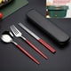 thumbnail image 1 of 3pcs/Set Portuguese Stainless Steel Portable Cutlery Set, Chopsticks Spoon Fork Cutlery Set, 1 of 5