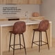 thumbnail image 2 of Silla Piso Bar Taburete Respaldo Gamuza Metal Alta Cocina Spoon Marrón, 2 of 8